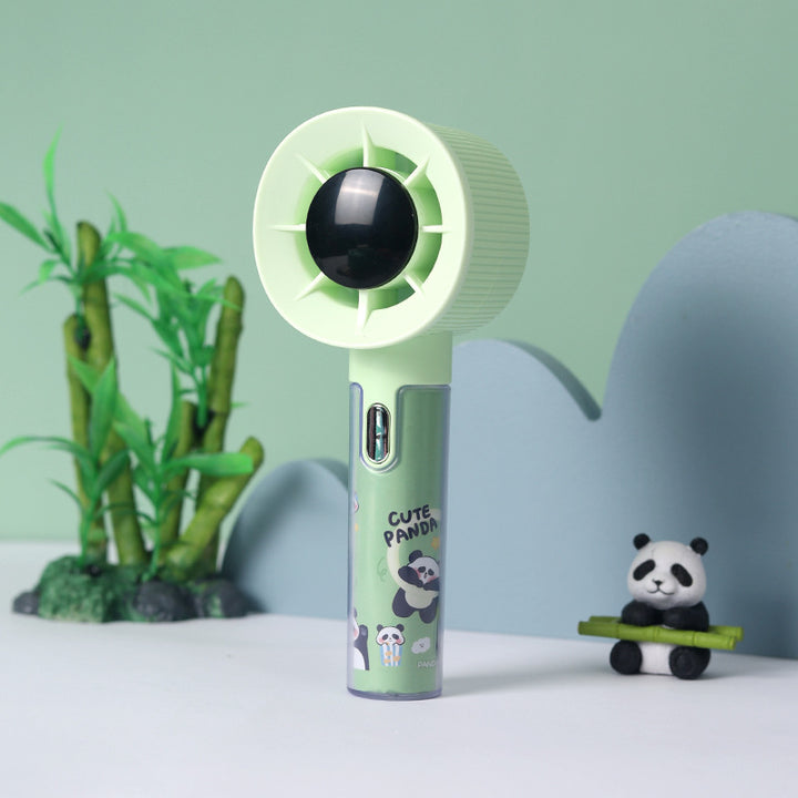 Unisex portable hand fan with integrated moisture container and cute panda design Kalsten