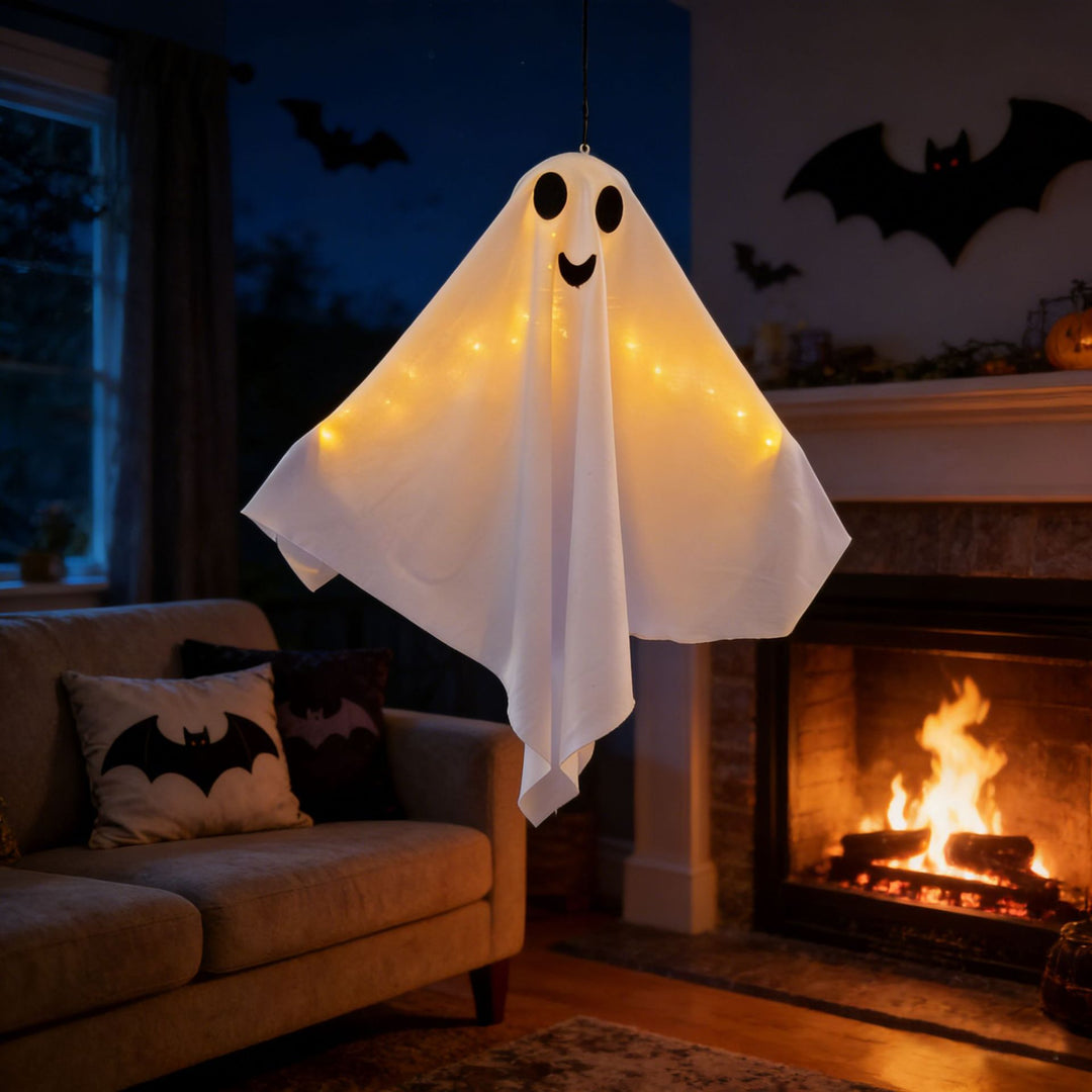 Decorative Halloween Ghost Figure with LED Lighting