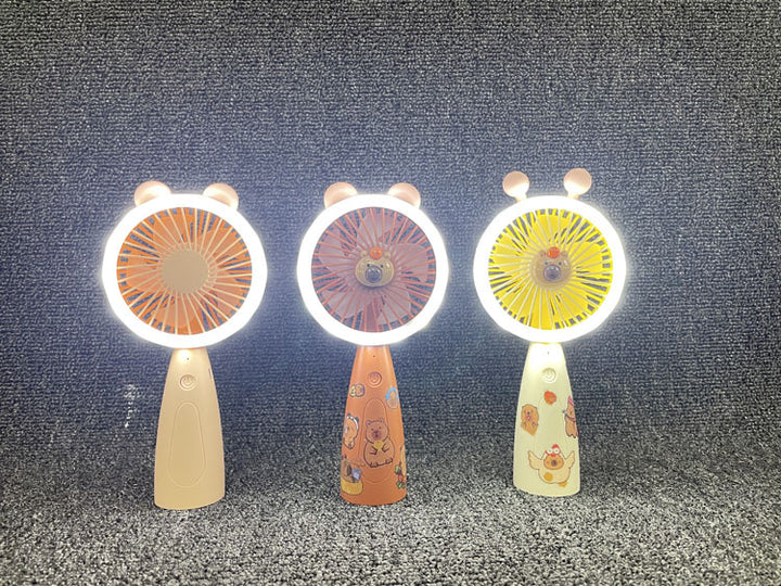 Unisex Portable Hand Fan with LED Lighting and Animal Design Kalsten