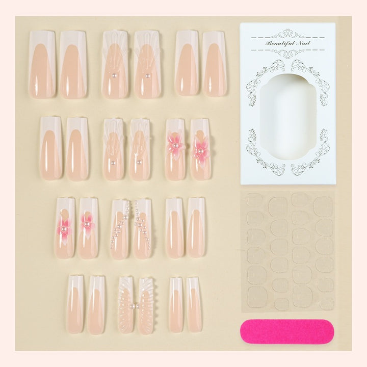 Art nail set with exquisite flower and glitter accents Kalsten