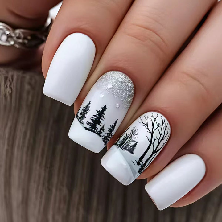 Artistic Winter Landscape Nail Art Kalsten