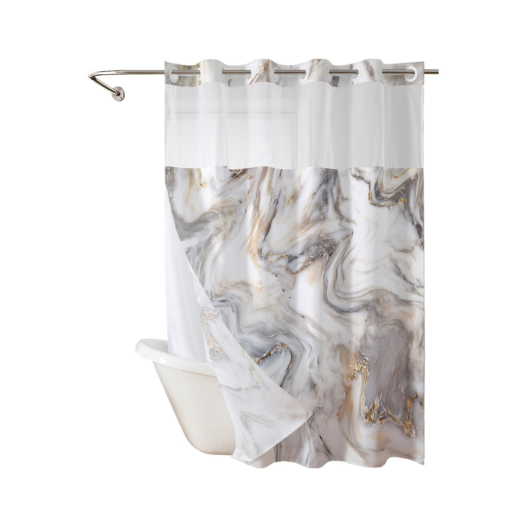 Marble-Design Shower Curtain Kalsten