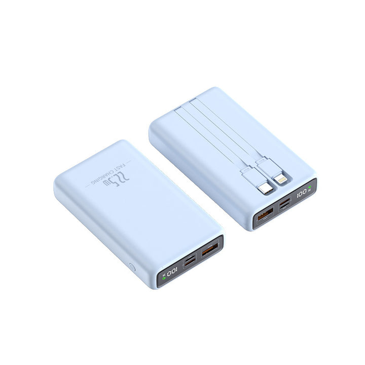Portable power bank with integrated charging cable and digital charge level display Kalsten