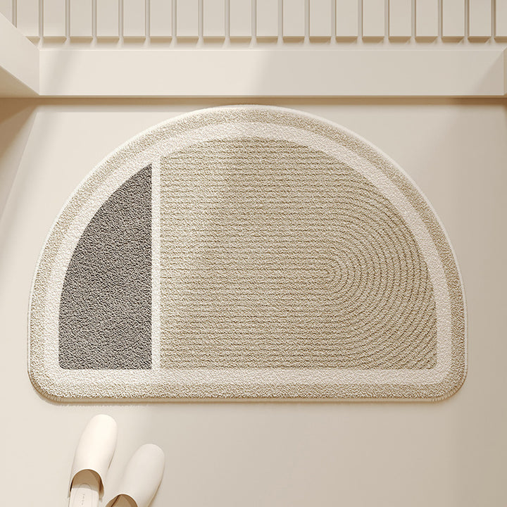 Cloud-Shaped Absorbent Microfiber Bath Mat with Anti-Slip Backing and Textured Concentric Pattern