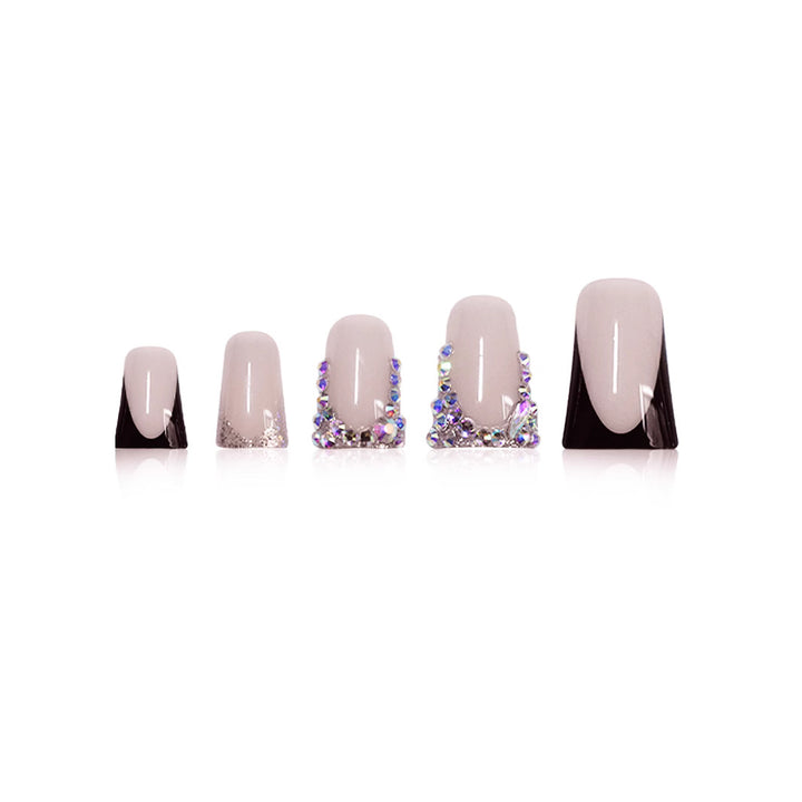 Decorative Press-On Nail Art with Rhinestone Accents Kalsten