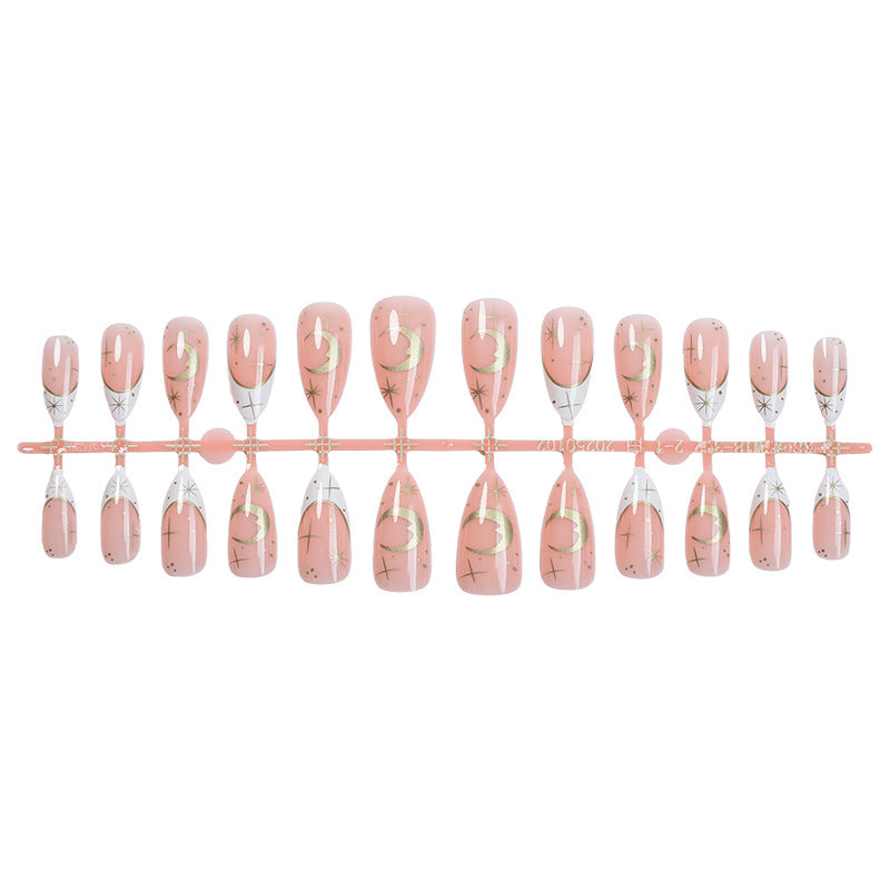 Nail set with galaxy design and glossy accents Kalsten