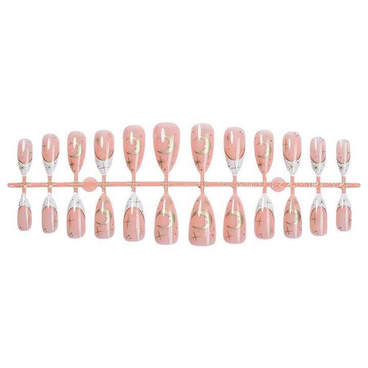 Nail set with galaxy design and glossy accents Kalsten