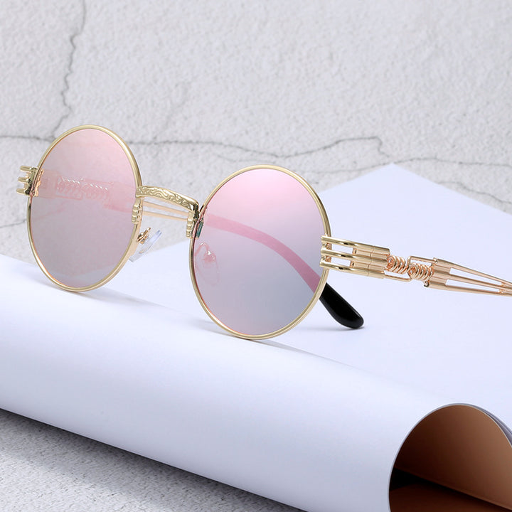 Women's Retro-Inspired Round Sunglasses with Unique Metal Frame Kalsten