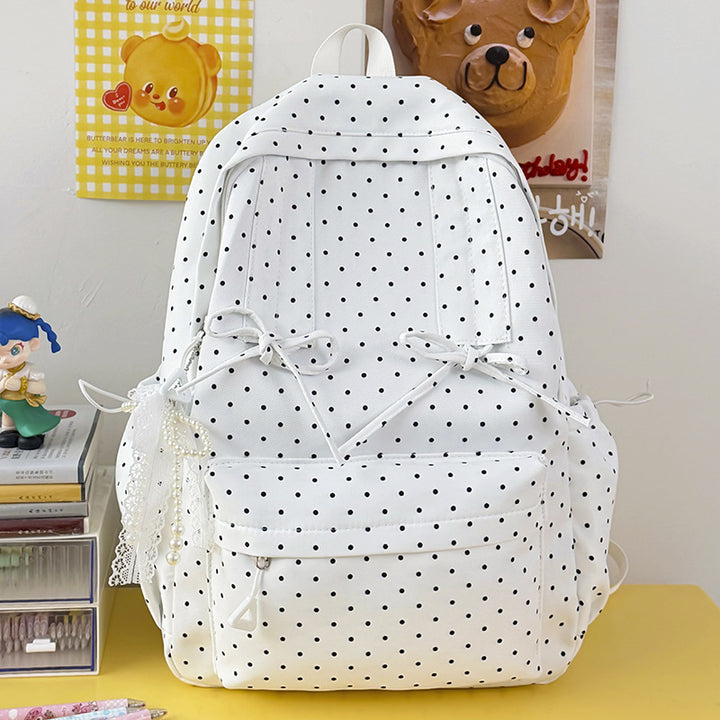 Stylish Polka Dot Patterned School Backpack Kalsten