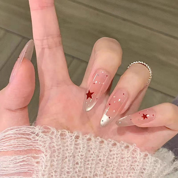Long Stiletto Press-On Nails with Star Accent Kalsten