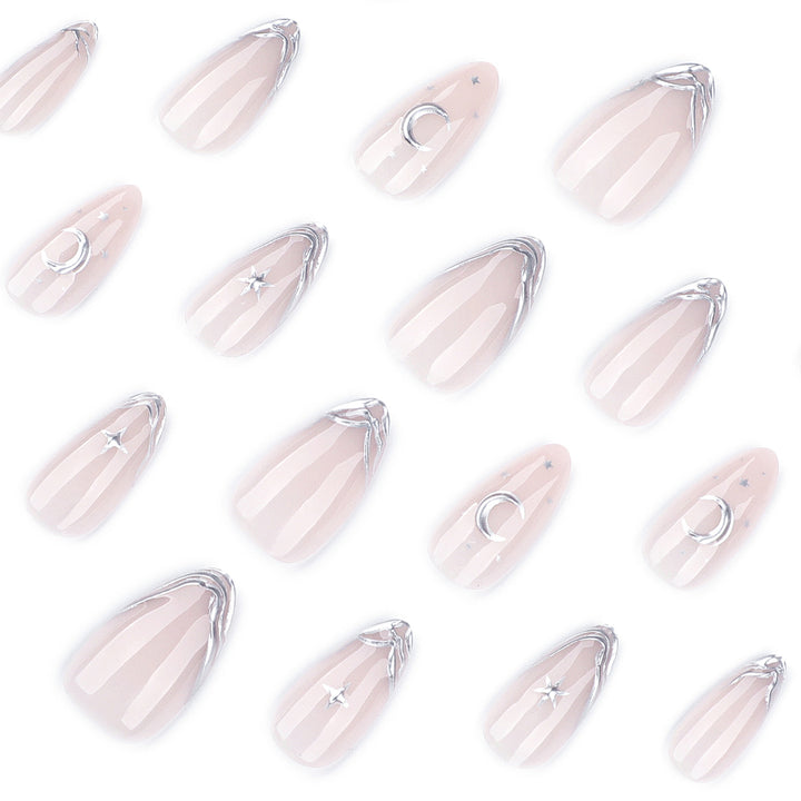 Elegant Nail Art with Moon and Star Designs Kalsten