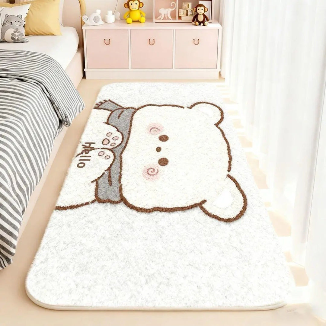 Cute Plush Animal Themed Bath Mat Decor