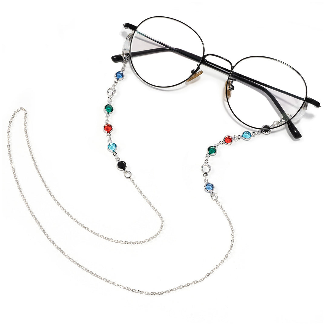 Artistic Crystal-Enhanced Eyewear Chain kalsten