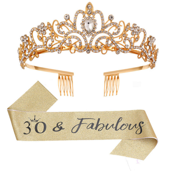Women's Sparkling Crown with Radiant Rhinestone Embellishment Kalsten