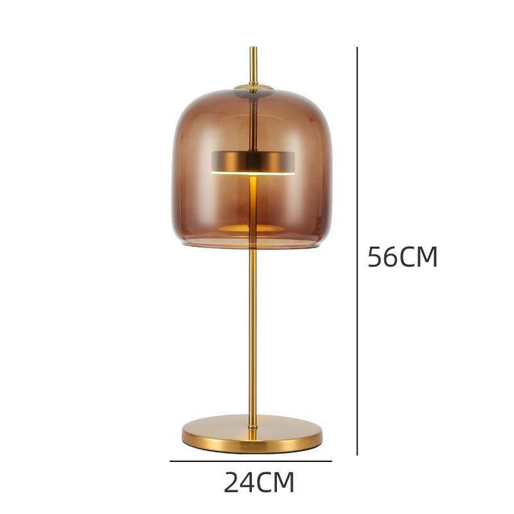Modern Glass Table Lamp with Gold Accents