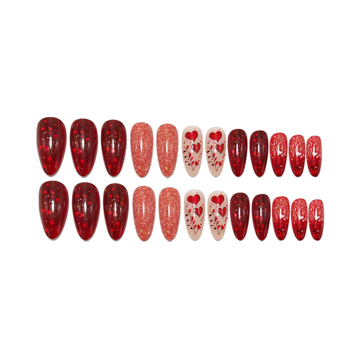 Artificial nails with Romantic Heart Design Kalsten