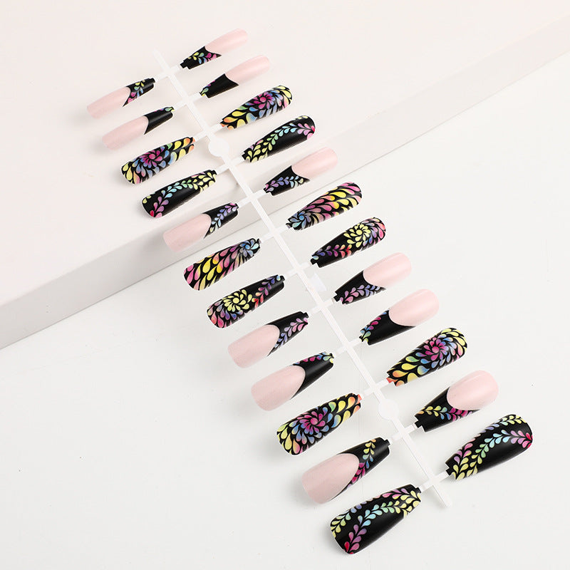Art nails with colorful floral patterns Kalsten