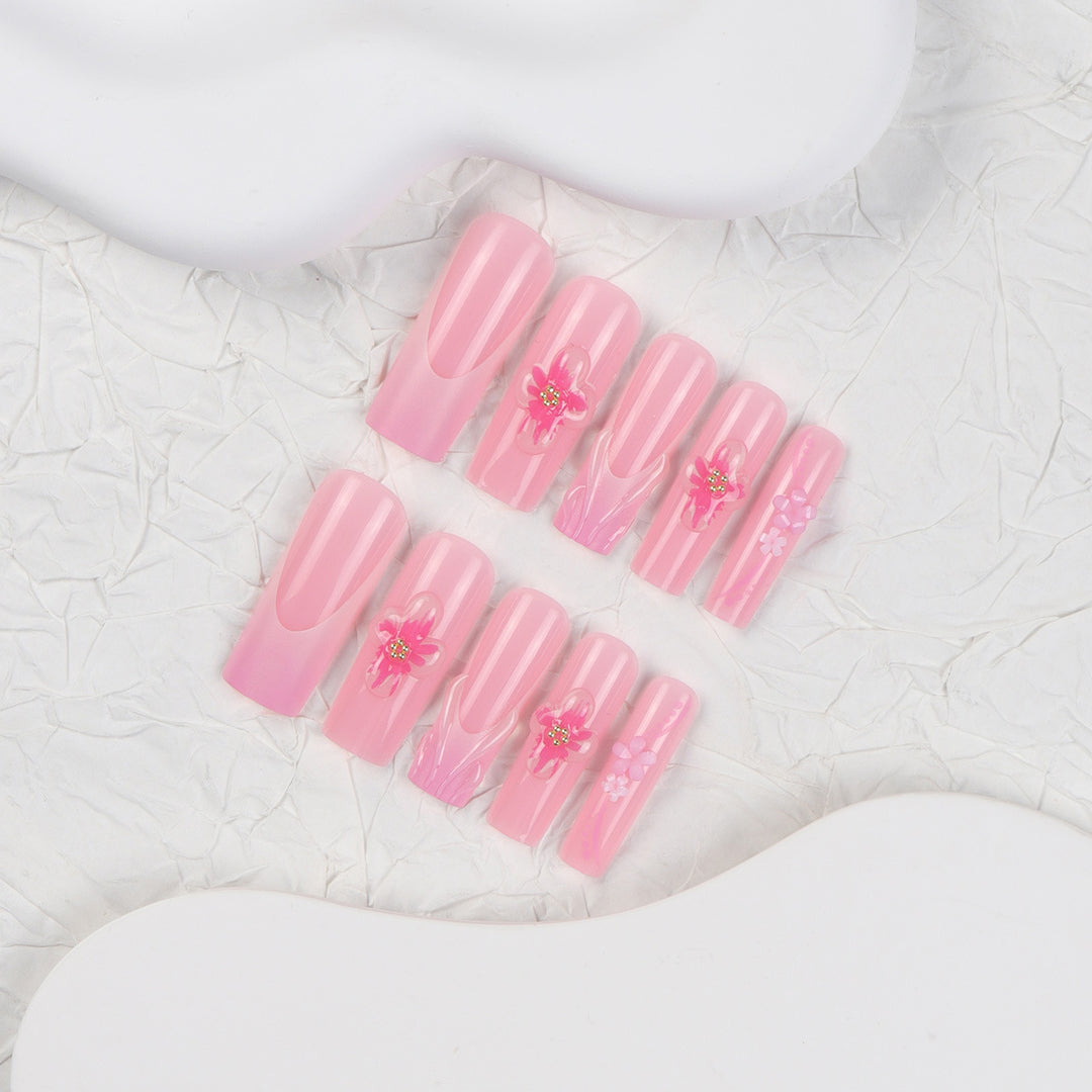 3D Floral Acrylic Press-On Nails Kalsten