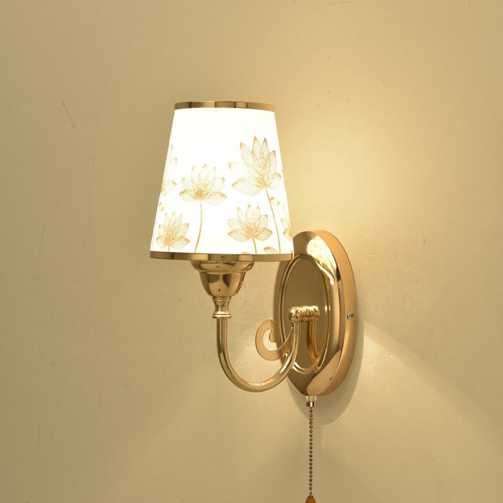 Decorative Wall Sconce with Floral Shade