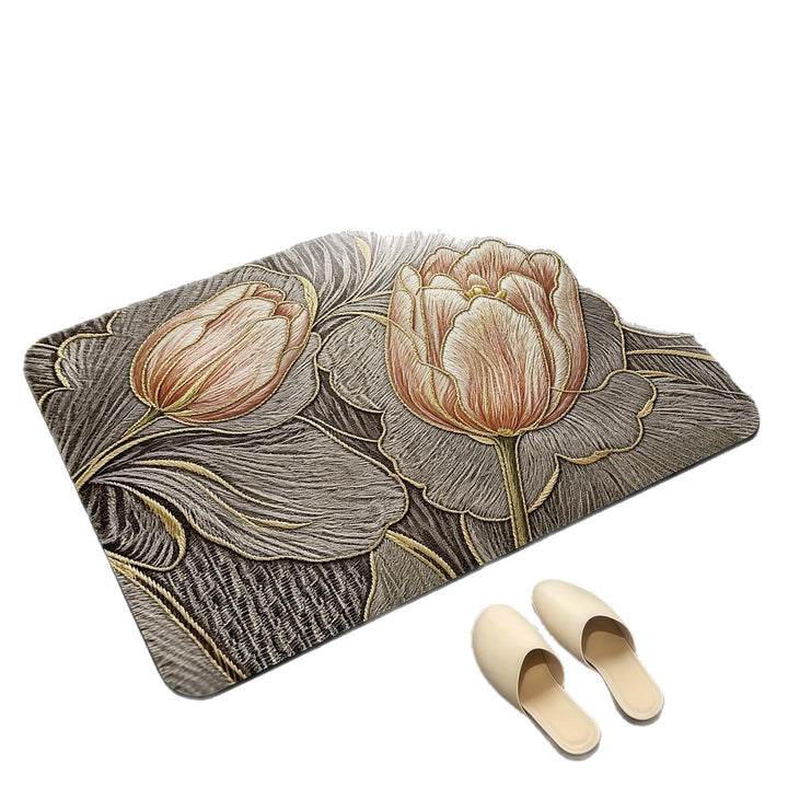 Elegant Floral Patterned Bath Mat Kalsten