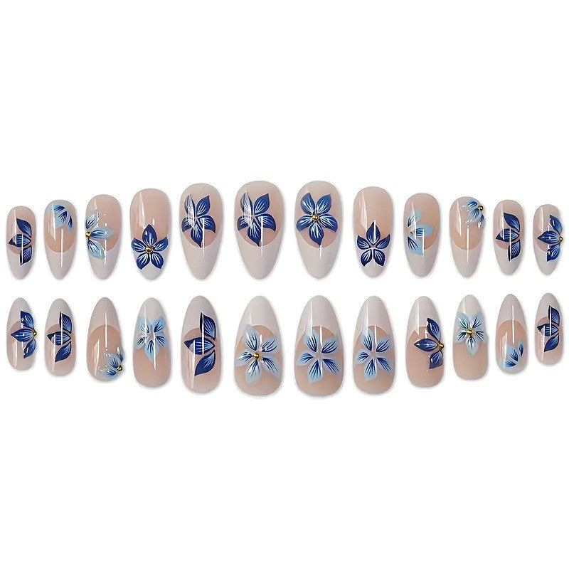 Decorative Floral Acrylic Nail Enhancements Kalsten
