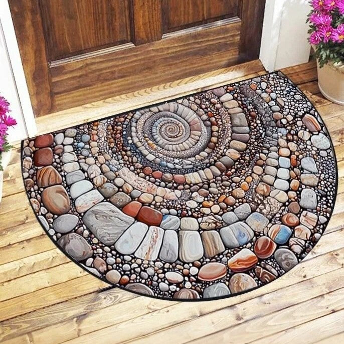 Textured Wooden Plank Doormat Kalsten