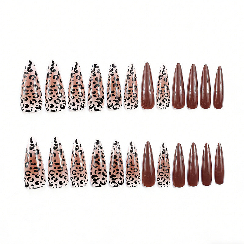 Artistic Stiletto Nail Extensions with Leopard Design Kalsten