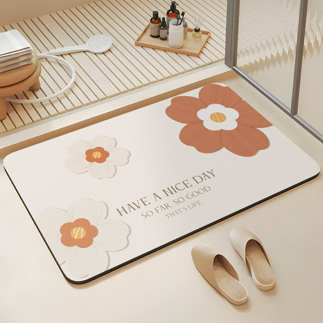 Stylish Floral Printed Bath Mat