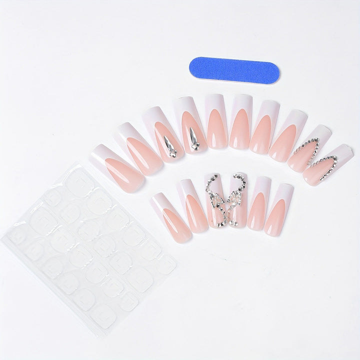 Nail set with elegant design and glitter accents Kalsten