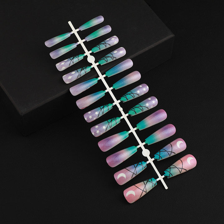 Artificial nails with star and moon design Kalsten