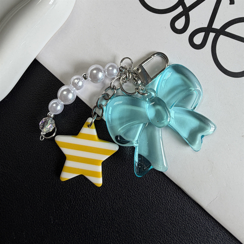 Decorative Bow and Star Charm Keychain Kalsten