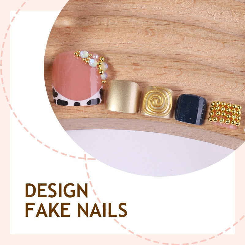 Artificial nail set with elegant embellishments and stylish patterns Kalsten