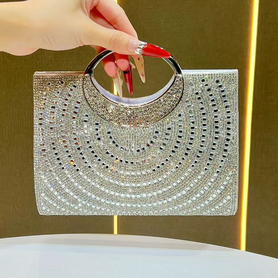 Elegant Crystal-Studded Evening Clutch