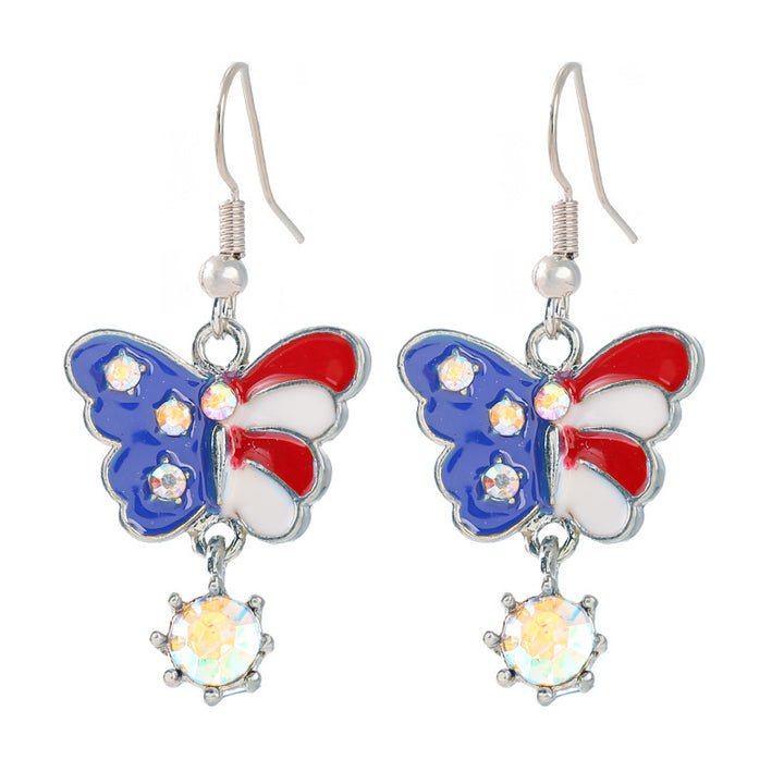 Women's nan patriotic horseshoe enamel dangle earrings with star-accented design and fishhook findings Kalsten