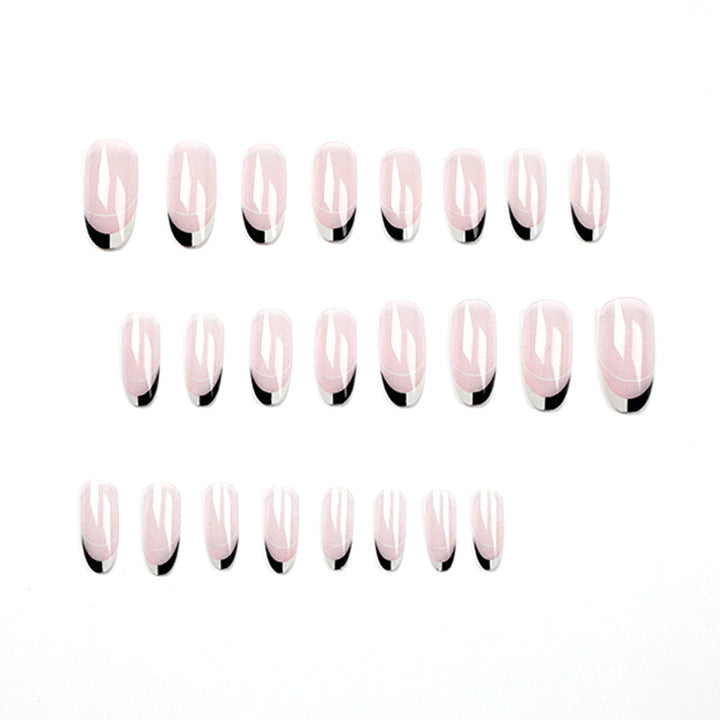 Artificial nail art with modern French-tip design Kalsten