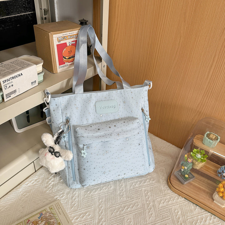 Stylish Multi-Compartment Backpack with Decorative Accents Kalsten