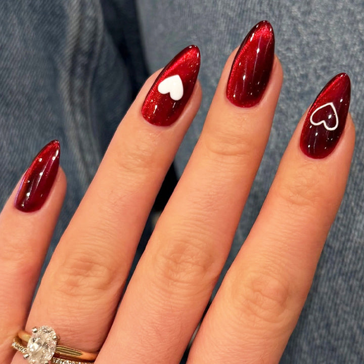 Heart Accent Acrylic Nail Design Kalsten