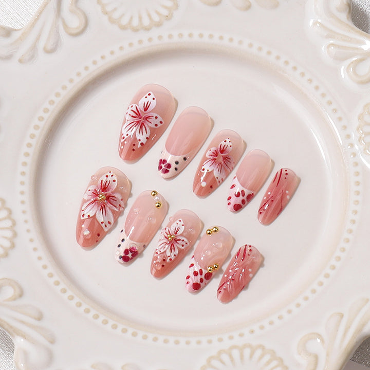 Premium Decorative Floral Press-On Nail Tips Kalsten