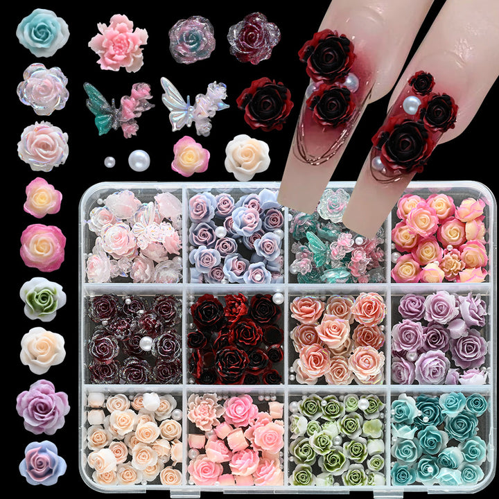 Decorative Nail Art Floral Embellishments