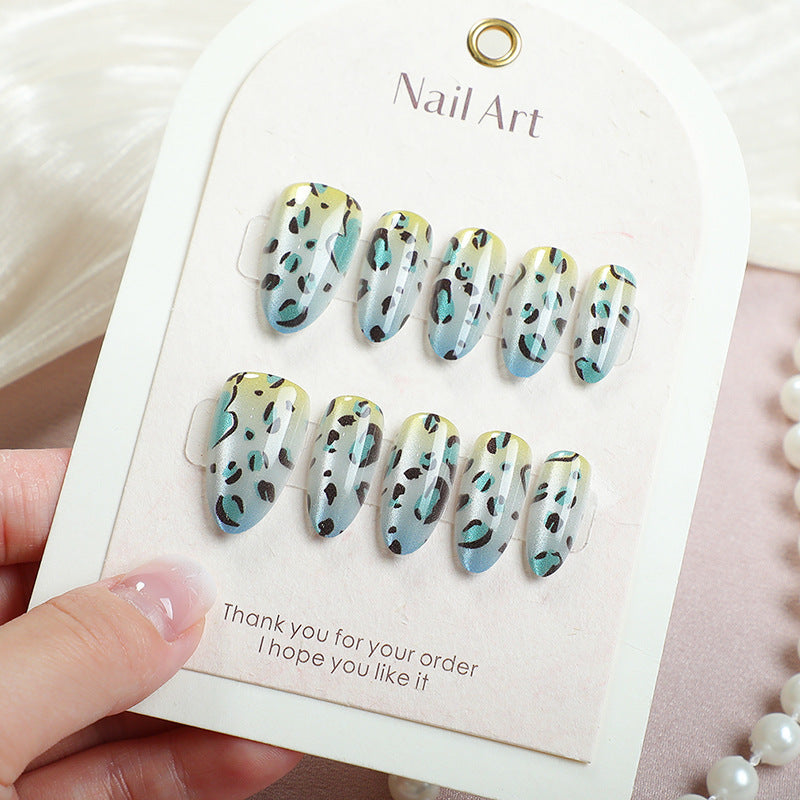 Artistic Cheetah Print Press-On Nail Art Kalsten