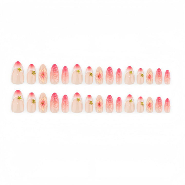 Artificial nails with flower and glitter accents Kalsten