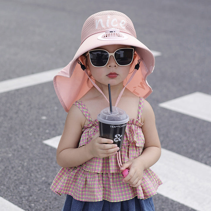 Child-Sun-Protective-Hat with Neck Protection, Breathable Mesh and Adjustable Chin Strap Kalsten