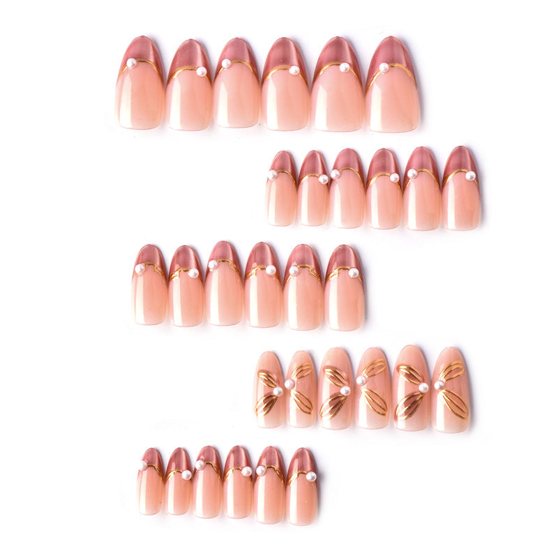 Glamorous French Tip Press-On Nail Art Kalsten