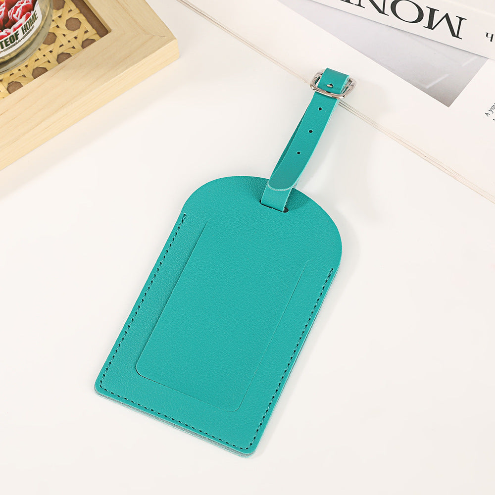 premium vegan leather luggage tag with adjustable buckle and clear ID window Kalsten