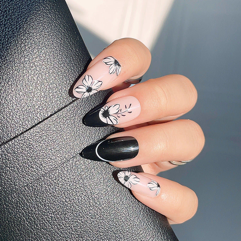 Floral-Design Stiletto Press-On Nails Kalsten