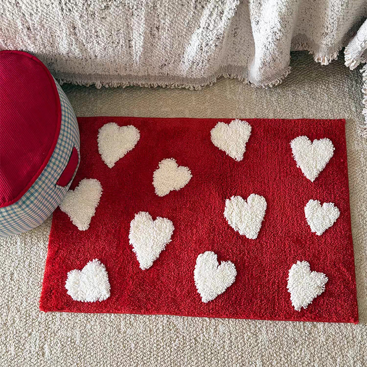 Cozy Heart-Shaped Bathroom Rug Kalsten