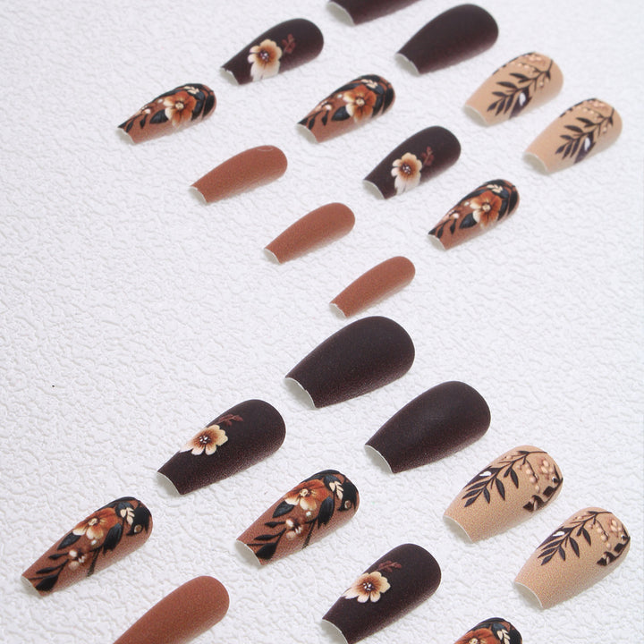 Elegant Floral Matte Press-On Nails Kalsten