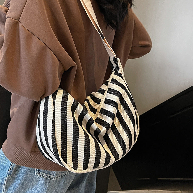Casual Striped Shoulder Bag