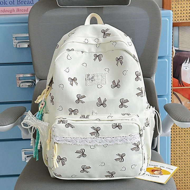Feminine Bow-Patterned Casual Backpack Kalsten