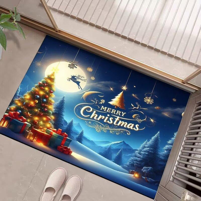 Festive Christmas-Themed Entrance Mat